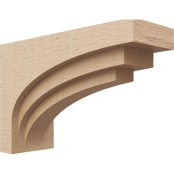 Ekena Millwork 7-in. x 21-in. x 14-in. Series 3 Classic Rockford Rough Cedar Woodgrain Timberthane Polyurethane Corbel, Primed Tan