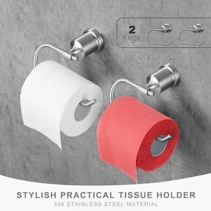 Wall-Mount Toilet Paper Holder in Brushed Nickel 2PCS
