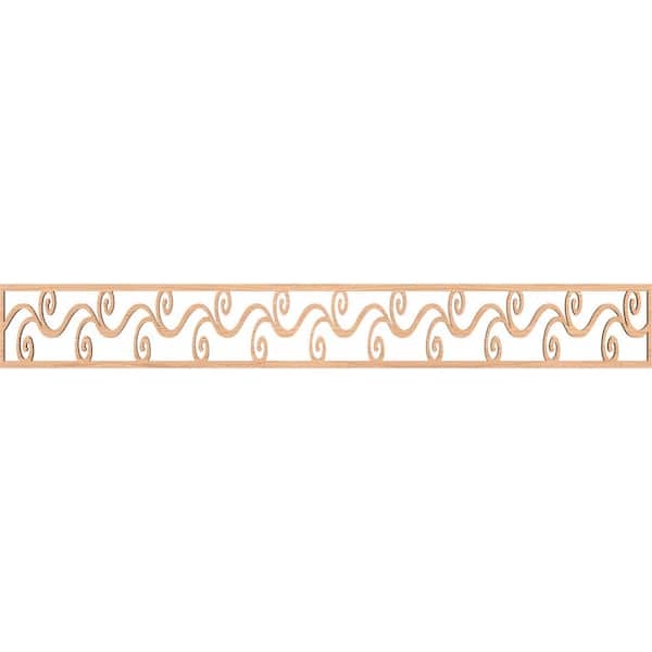 Ekena Millwork Tilden Fretwork 0.25 in. D x 46.5 in. W x 6 in. L Hickory Wood Panel Moulding