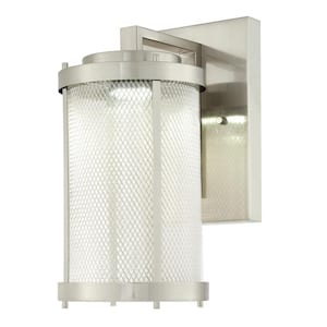Skyview 1-Light Brushed Nickel Outdoor Integrated LED Wall Lantern Sconce