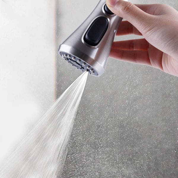 Wudkey Brushed Nickel 3-Function Spray Nozzle with 15 Adapters for