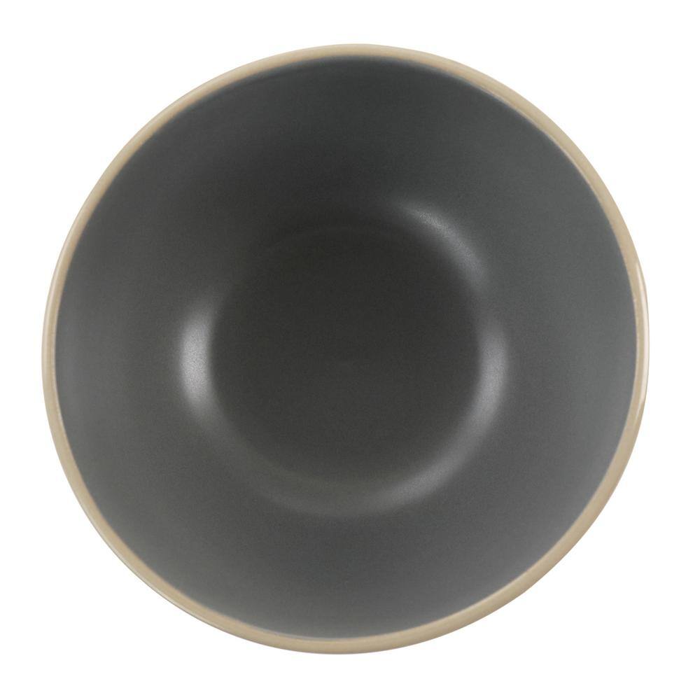 Gray Matte Ceramic Microwave Safe Cereal Bowl