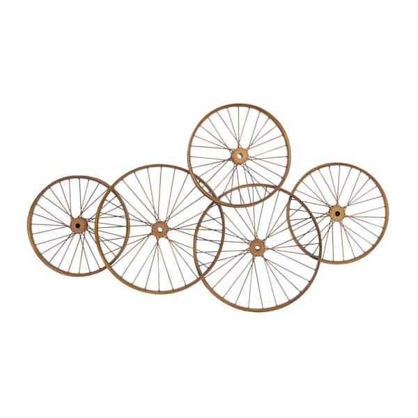Litton Lane 23 in. x 40 in. Copper Metal Eclectic Abstract Wall Decor