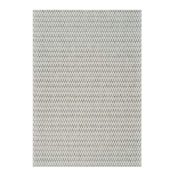 Cream, Beige 6 ft. x 9 ft. Woven Geometric Polypropylene Rectangle Indoor/Outdoor Area Rug