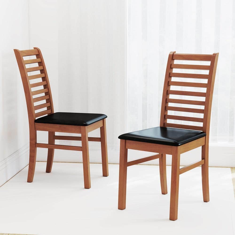 Set of 2 Wooden Dining Chair with Rubber Wood Legs for Living Room-Brown price history on PriceWatchPro