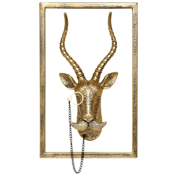 Vintage Wall Sculptures, Wall Decor Resin (Includes Metal Frame), Gold