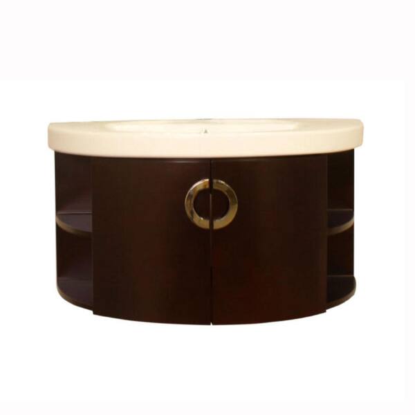 Bellaterra Home Salida 34 in. W x 20 in. D x 18 in. H Single Vanity in Espresso with Vitreous China Vanity Top in White with White Basin
