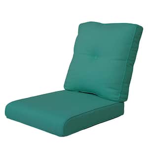 22 in. x 24 in. 2-Piece CushionGuard Outdoor Deep Seat Replacement Cushion Set in Peacock green