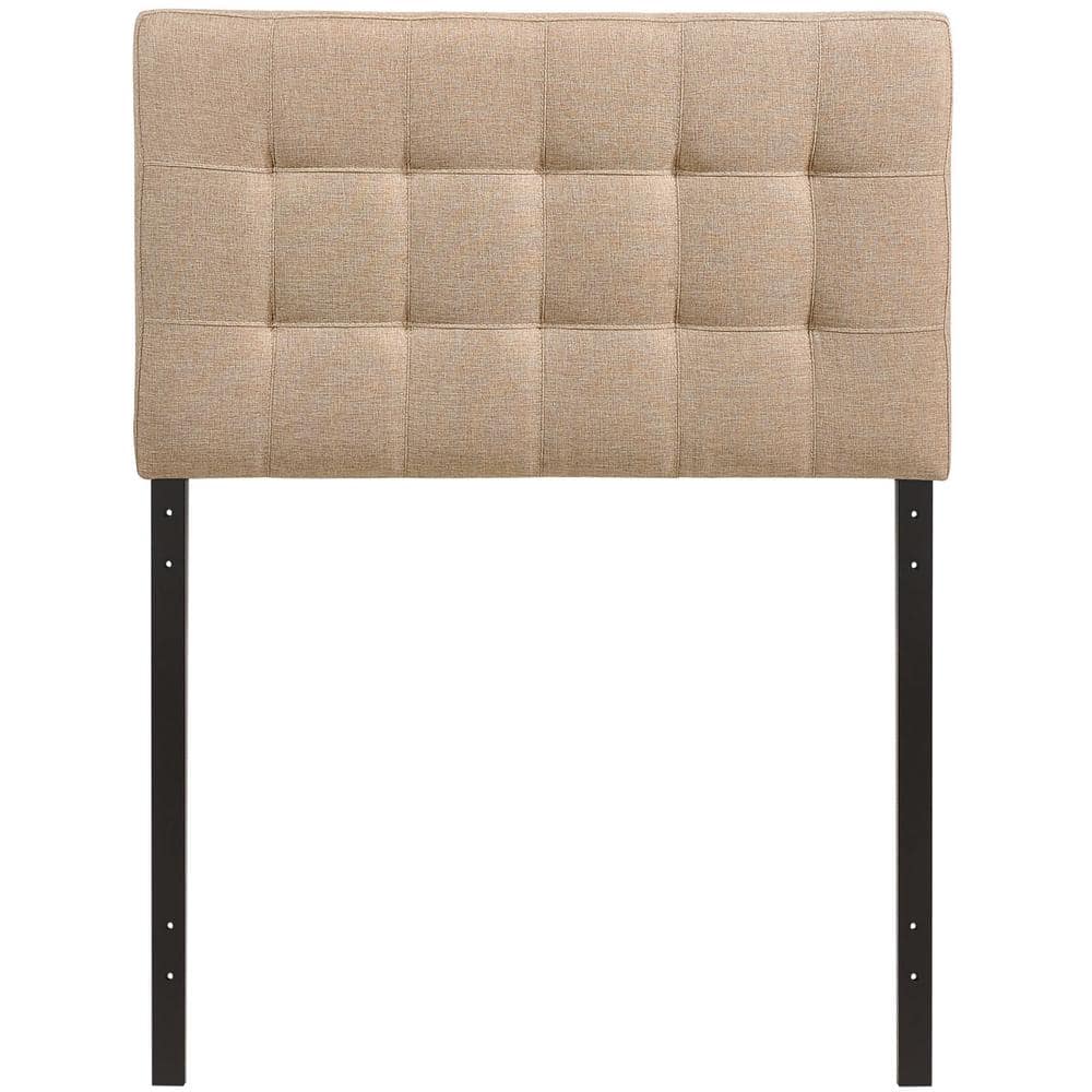 MODWAY Lily Beige Twin Upholstered Fabric Headboard MOD5148BEI The