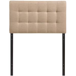 Lily Beige Twin Upholstered Fabric Headboard