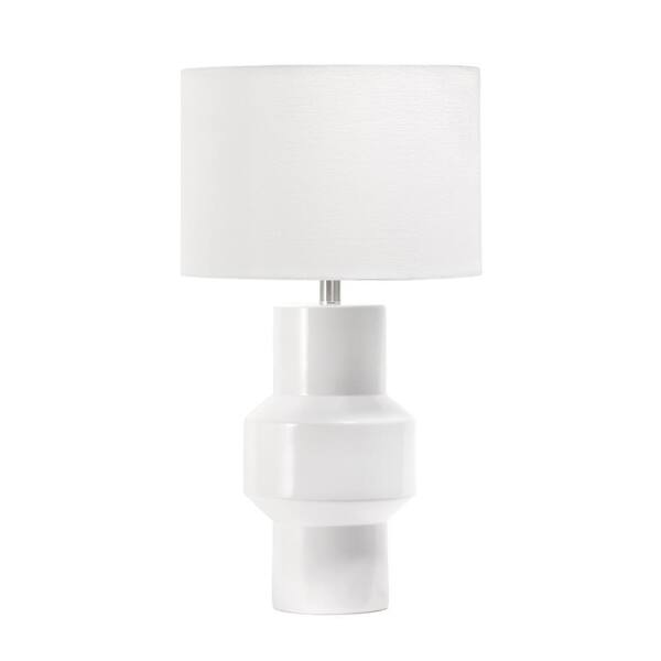 nuLOOM Bradley 21 in. White Ceramic Contemporary Table Lamp with Shade