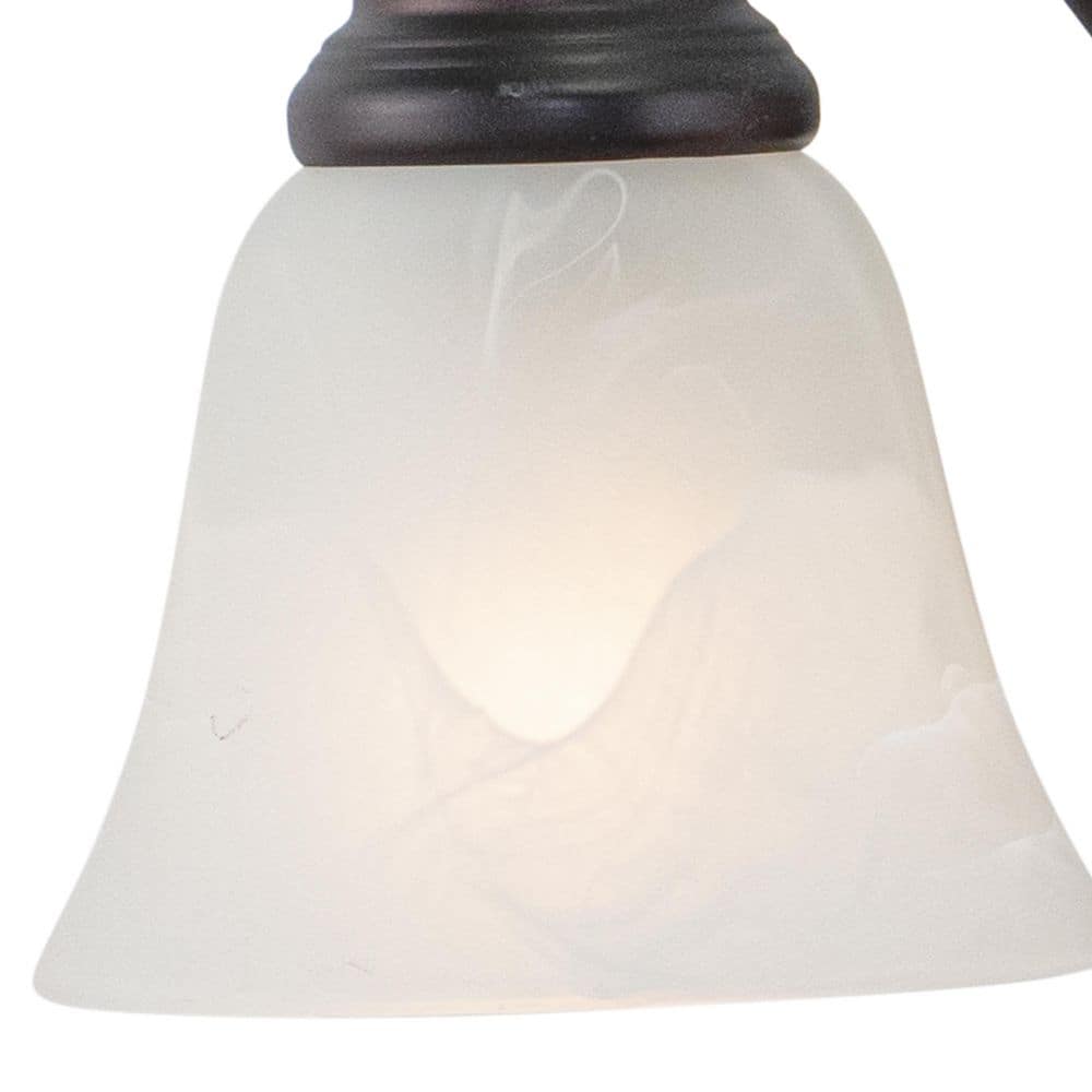 Elegant Oil Burnished Bronze Vanity Light with Alabaster Glass Shades