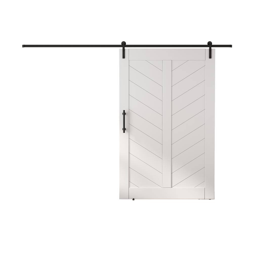 48 in. x 84 in. MDF Sliding Barn Door with Hardware Kit, Covered with Water