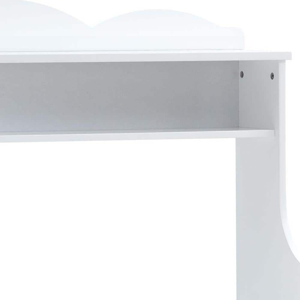 Meyer White Wood Desk Hutch with Storage Drawer