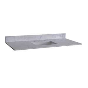 43 in. W x 22 in. D Engineered Stone Composite Vanity,Top in Carrara Gray,with White Rectangular Single Sink