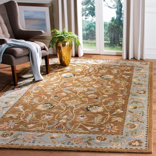 Bergama Brown/Blue 3 ft. x 5 ft. Area Rug