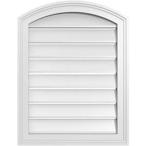 20 in. x 24 in. Arch Top Surface Mount PVC Gable Vent: Decorative with Brickmould Frame