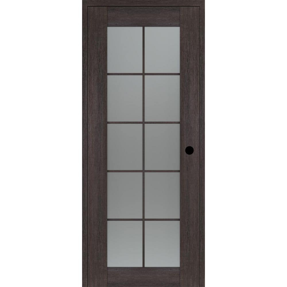 Avon 10 Lite N DIY-Friendly 18 in. х 80 in. Left Frosted Glass Veralinga Oak Composite Single Prehung Interior Door price history on PriceWatchPro