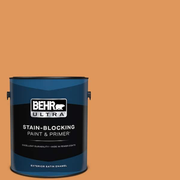 BEHR ULTRA 1 gal. #M230-6 Amiable Orange Satin Enamel Exterior Paint & Primer