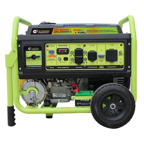 13000-Watt Electric Start Gasoline/Propane Portable Generator with CO Detector
