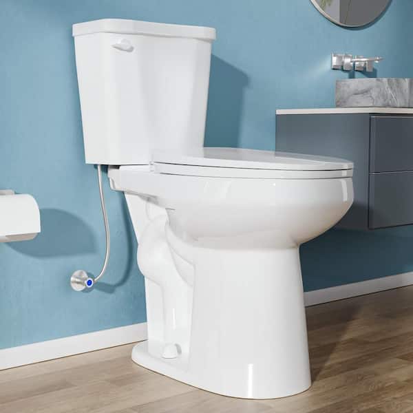 21 in Extra High Toilet 1.28 GPF Single Flush Elongated Tallest Height 2-Piece Toilet in White with Seat Included