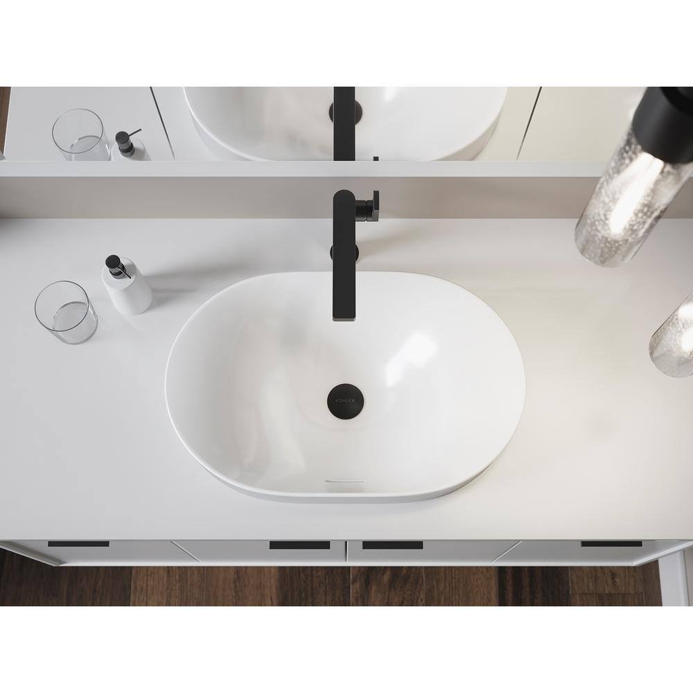 White Ceramic Oval Vessel Bathroom Sink