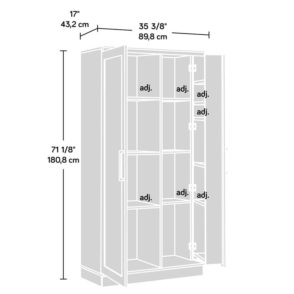 Sienna Oak Freestanding Storage Cabinet with Adjustable Shelving