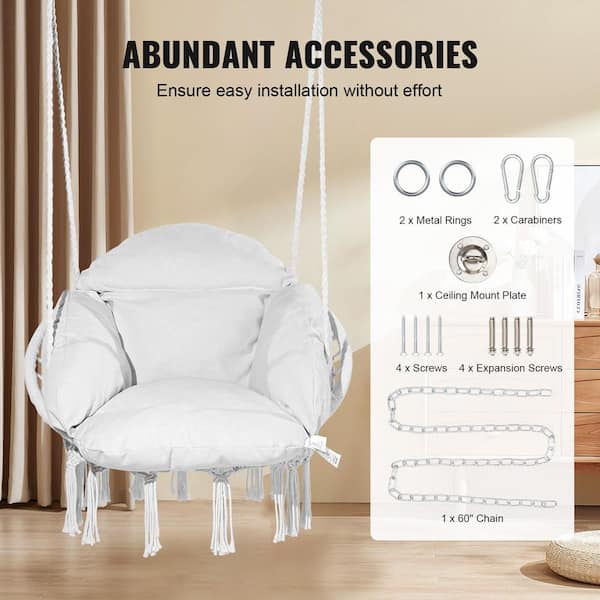 VEVOR Hanging Hammock Swing Chair, Macrame Hanging Chair with