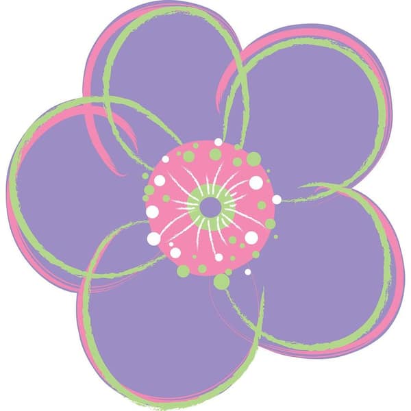 WallPops 13 in. x 13 in. Purple Poppies Red Flowers Wall Decal