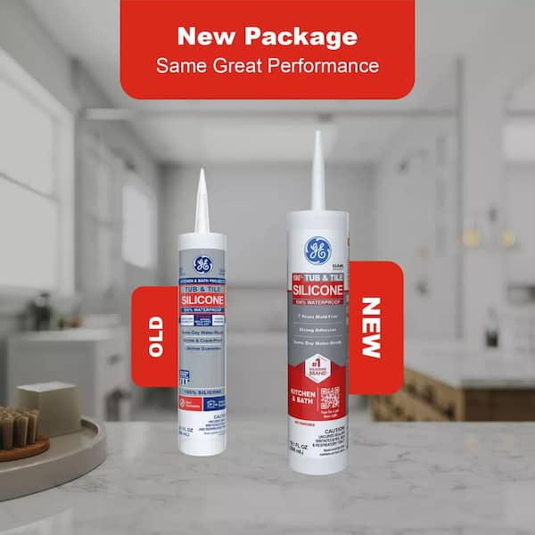 GE Tub and Tile Silicone 1 Caulk 10.1 oz Kitchen and Bath