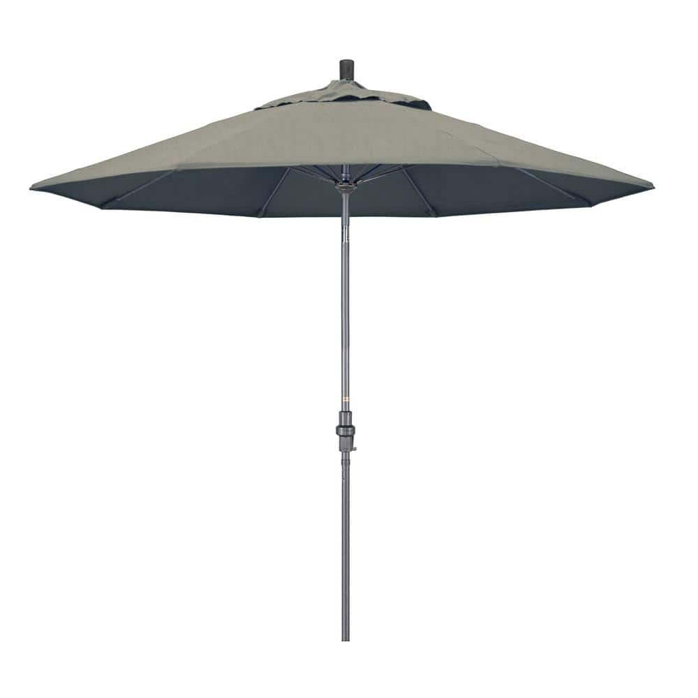 9 ft. Hammertone Grey Aluminum Market Patio Umbrella with Collar Tilt Crank Lift in Spectrum Dove Sunbrella price history on PriceWatchPro