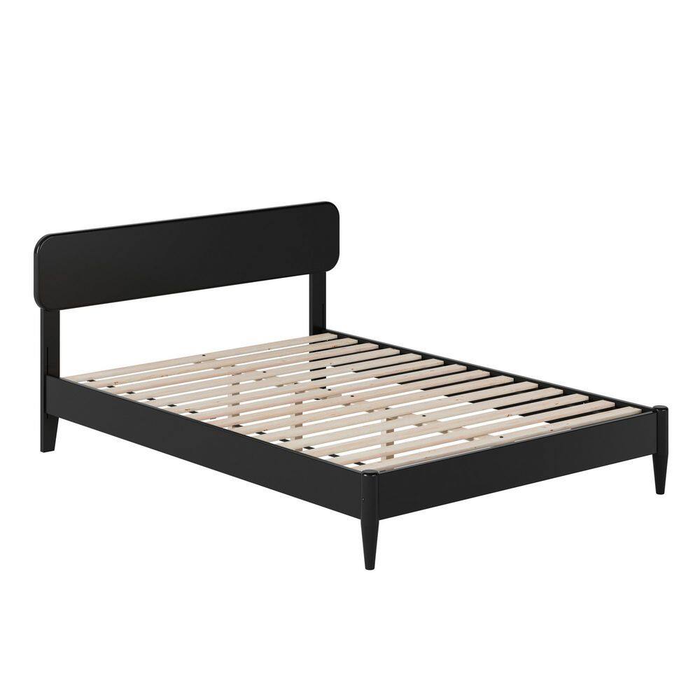 Florence Light Toffee Natural Bronze Solid Wood Frame King Low Profile Platform Bed - thumbnail 4