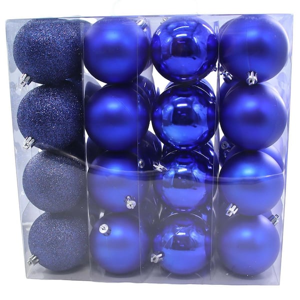 48-Piece Blue Shatter-Resistant Ornaments
