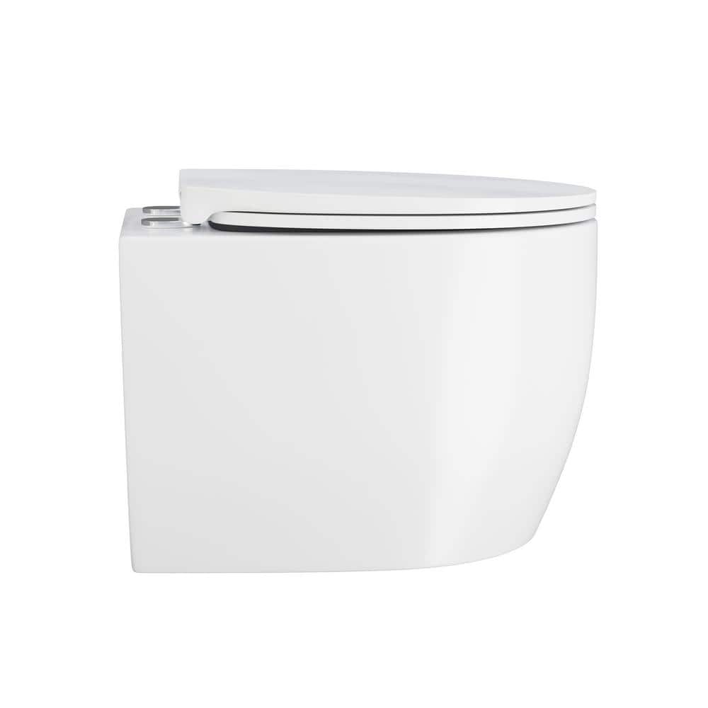 Glossy White Ceramic Wall-Hung Elongated Toilet Bowl