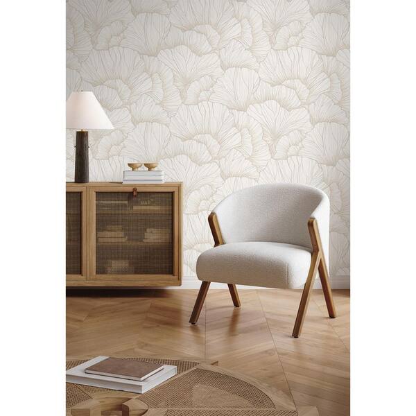 17.08 sq. ft. Frosted Linen Coral Way Vinyl Peel and Stick Wallpaper Roll