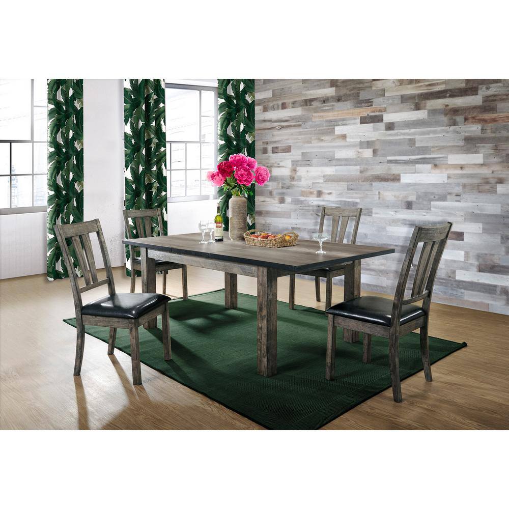 Picket House Furnishings Grayson 5-Piece Dining Set with Padded Seats, Grey Oak -  DNH100CP5PC