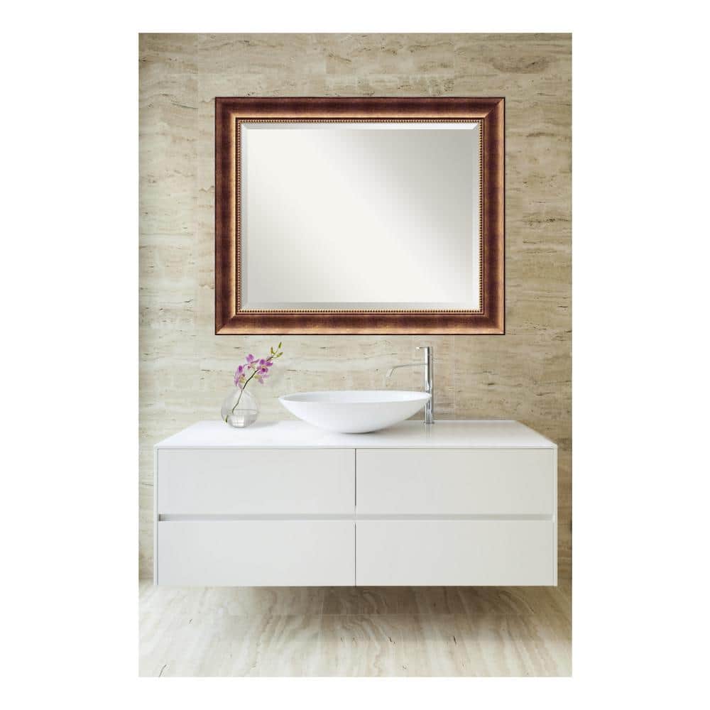 Manhattan Bronze 33.5 in. x 27.5 in. Beveled Rectangle Wood Framed Bathroom