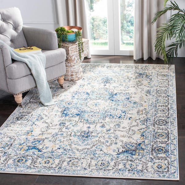 Madison Turquoise/Ivory Doormat 2 ft. x 4 ft. Geometric Area Rug