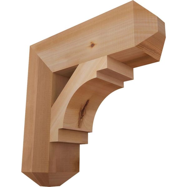 Ekena Millwork 5.5 in. x 22 in. x 22 in. Western Red Cedar Merced Craftsman Smooth Bracket
