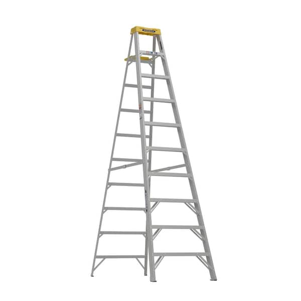 Werner 10 ft. Aluminum Step Ladder (14 ft. Reach Height) with 300 lb. Load Capacity Type IA Duty Rating