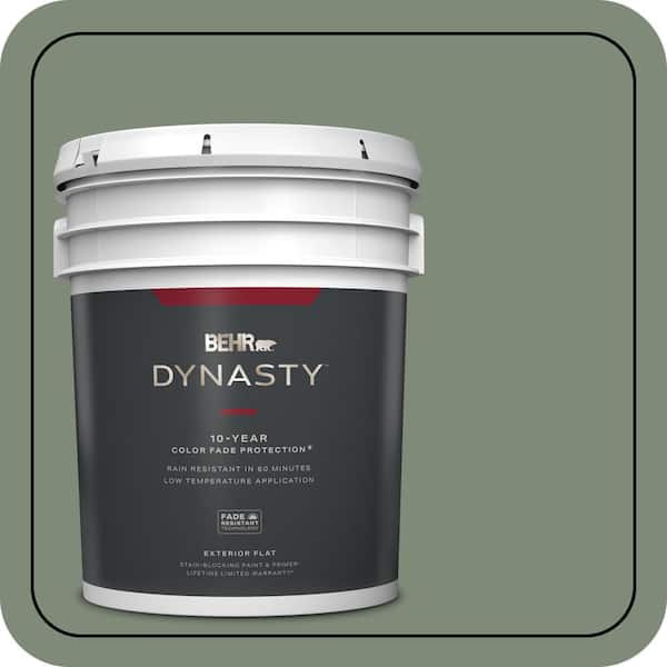 BEHR DYNASTY 5 gal. #N400-5 Thai Basil Flat Exterior Stain-Blocking Paint & Primer