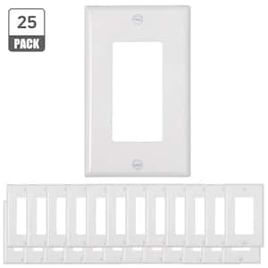 1-Gang White 1-Decorator/Rocker Plastic Wall Plate (25-Pack)