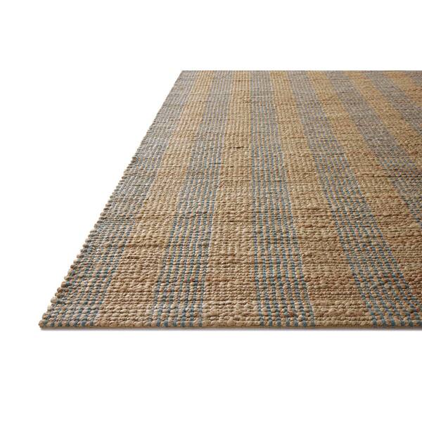 Chris Love Julia Judy Natural / Sky 2 ft. 6 in. x 7 ft. 6 in. Contemporary Runner Rug