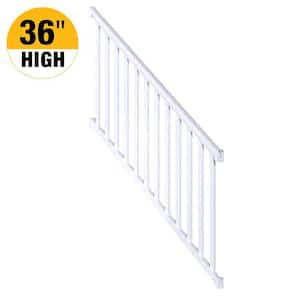 36 in. H x 6 ft. W Aluminum Deck Railing Stair with Wide Pickets for 36 in. High System White