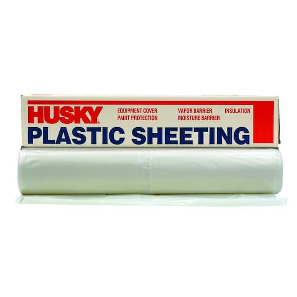 HUSKY 16 ft. x 50 ft. Clear 4 mil Plastic Sheeting