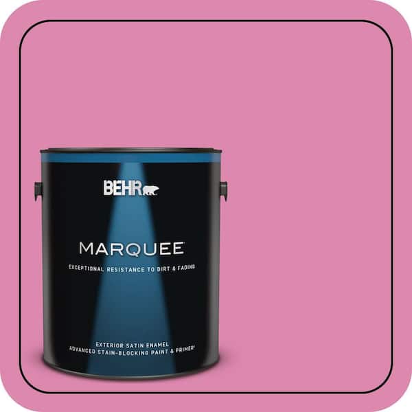 BEHR MARQUEE 1 gal. #100B-5 Springtime Bloom Satin Enamel Exterior Paint & Primer