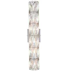 7.8 in. 6-Light Chrome Modern Wall Sconce with Standard Shade