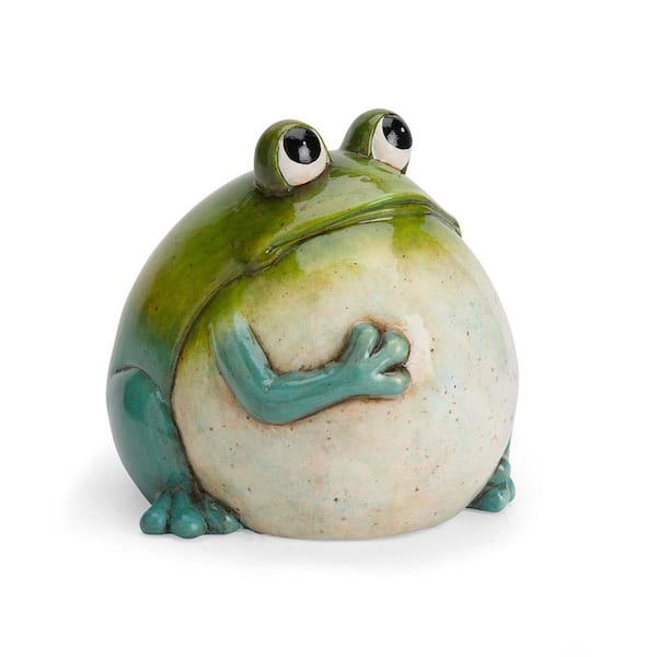 Evergreen Enterprises Hand-Painted Indoor/Outdoor Big Belly Ceramic Frog Garden Statue