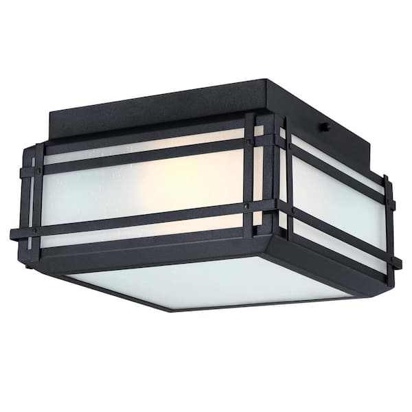 Westinghouse 2-Light Black Devyn Textured Outdoor Flush Mount