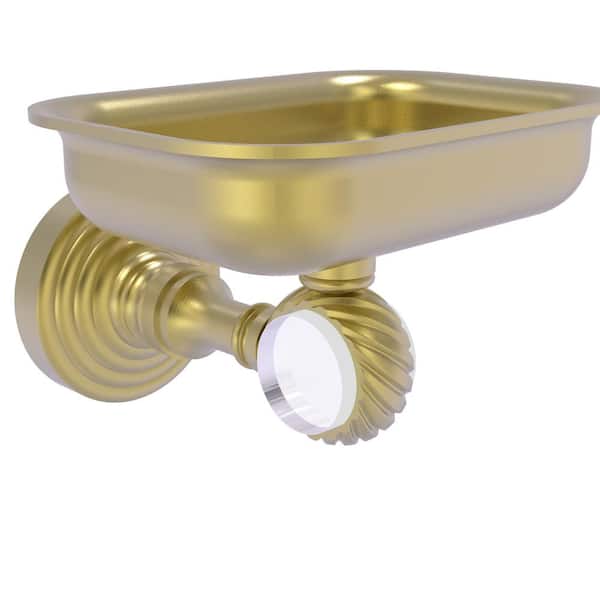 Allied Brass Pacific Grove Wall Mounted Soap Dish Holder with Twisted Accents in Satin Brass